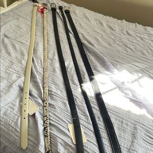 NWT Stylish Belt Set in Black, Cream, and Animal Print. All Appropriately 40 in